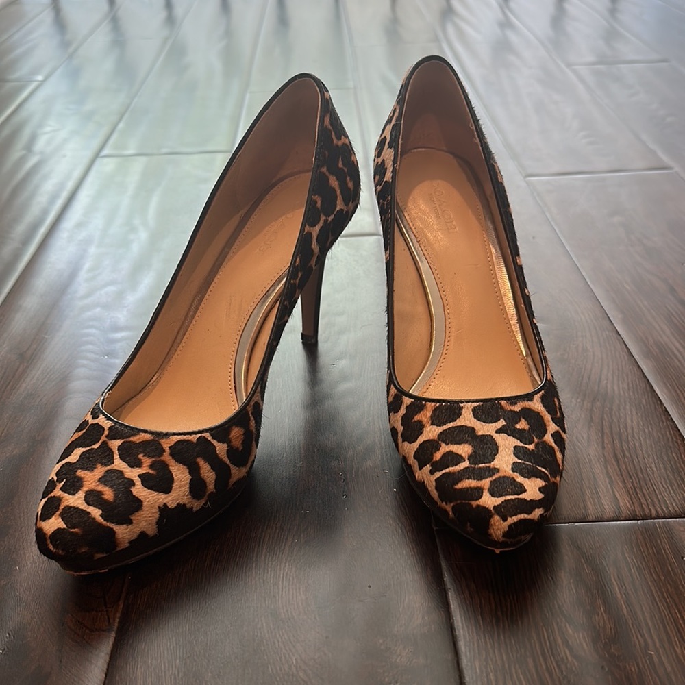 Coach Giovanna Calf Hair Leopard Print Pumps